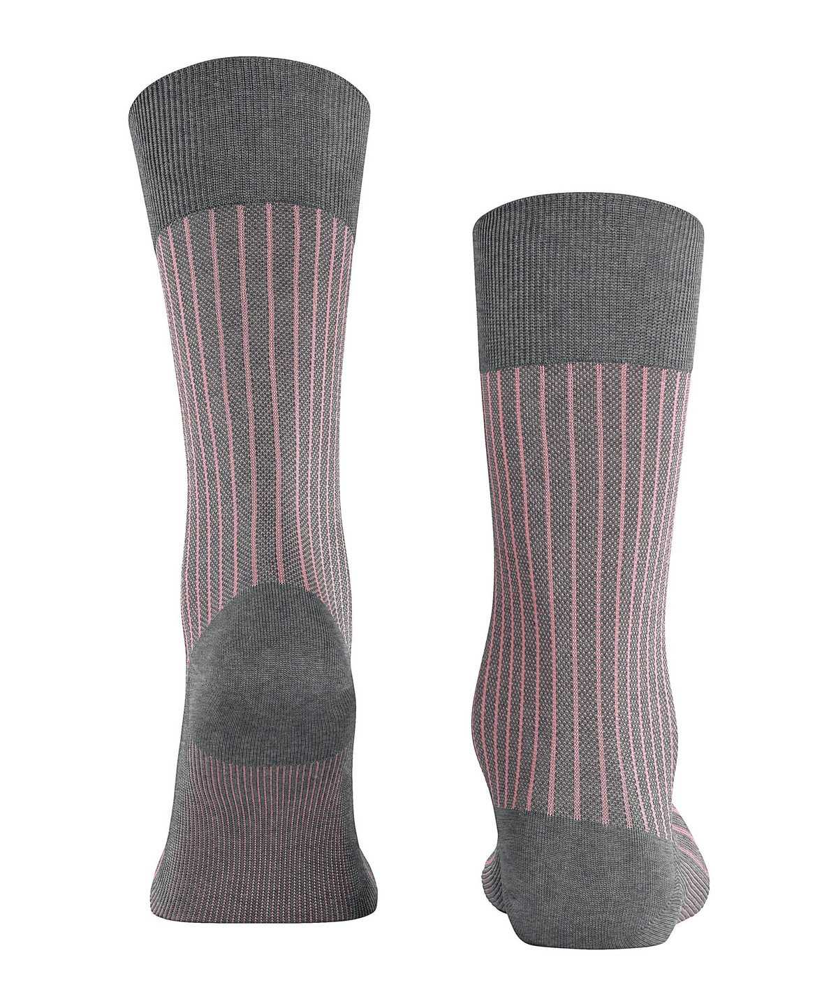 Men Falke Oxford Stripe Socks Socks Grey | UKQCHL082