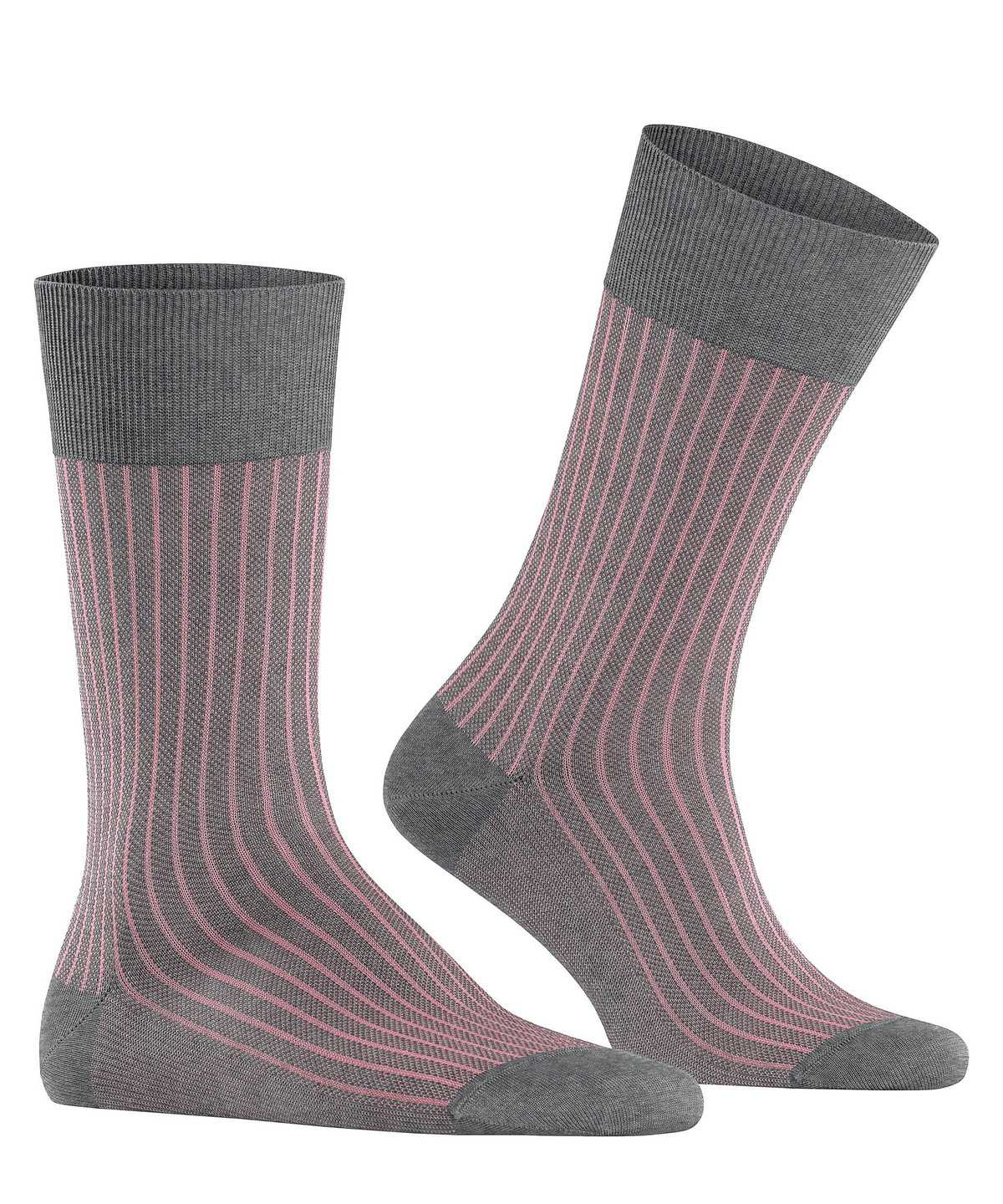 Men Falke Oxford Stripe Socks Socks Grey | UKQCHL082