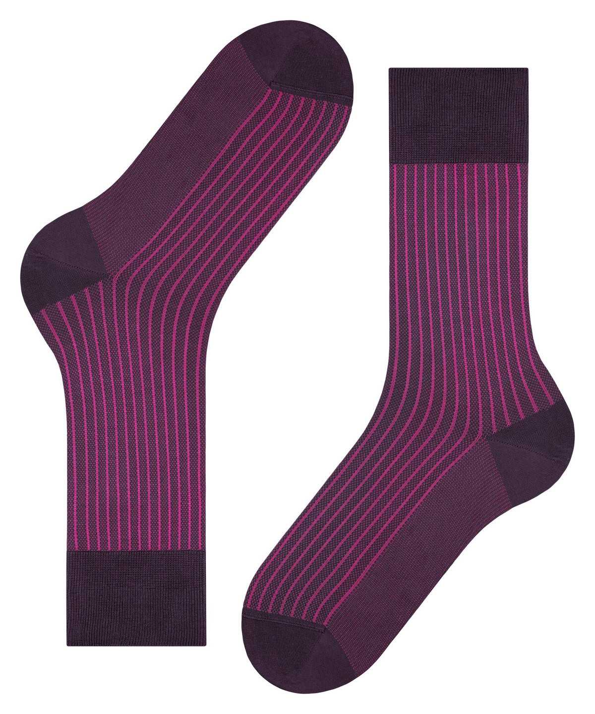 Men Falke Oxford Stripe Socks Socks Purple | IEMBUW308