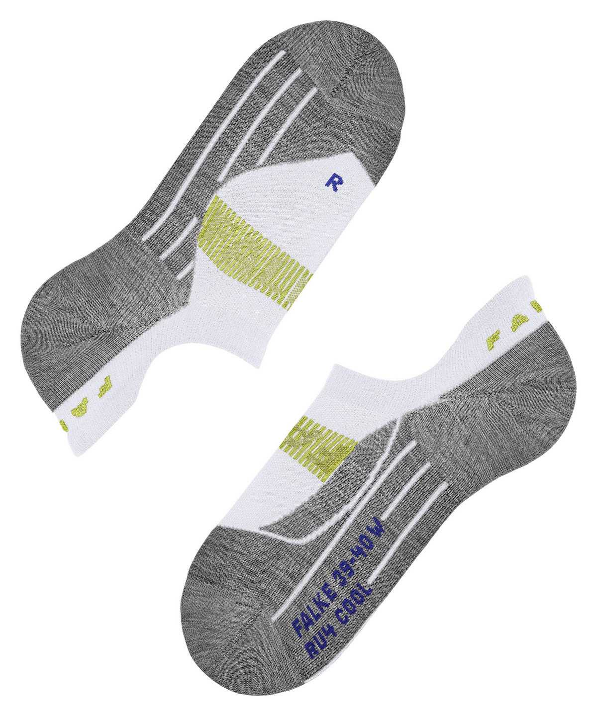 Men Falke RU4 Endurance Cool Invisible Running Invisibles No Show Socks White | OTZCSW894