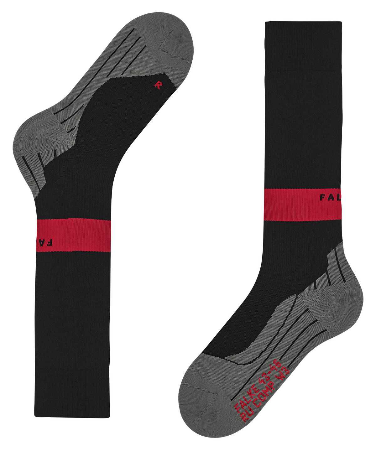 Men Falke RU Compression Energy Running Knee-high Socks Socks Black | QAUPWB315