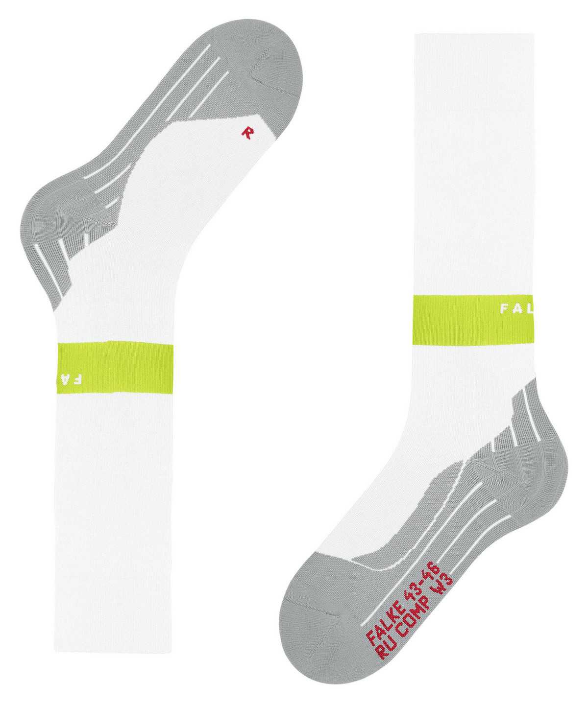 Men Falke RU Compression Energy Running Knee-high Socks Socks White | BATORW610