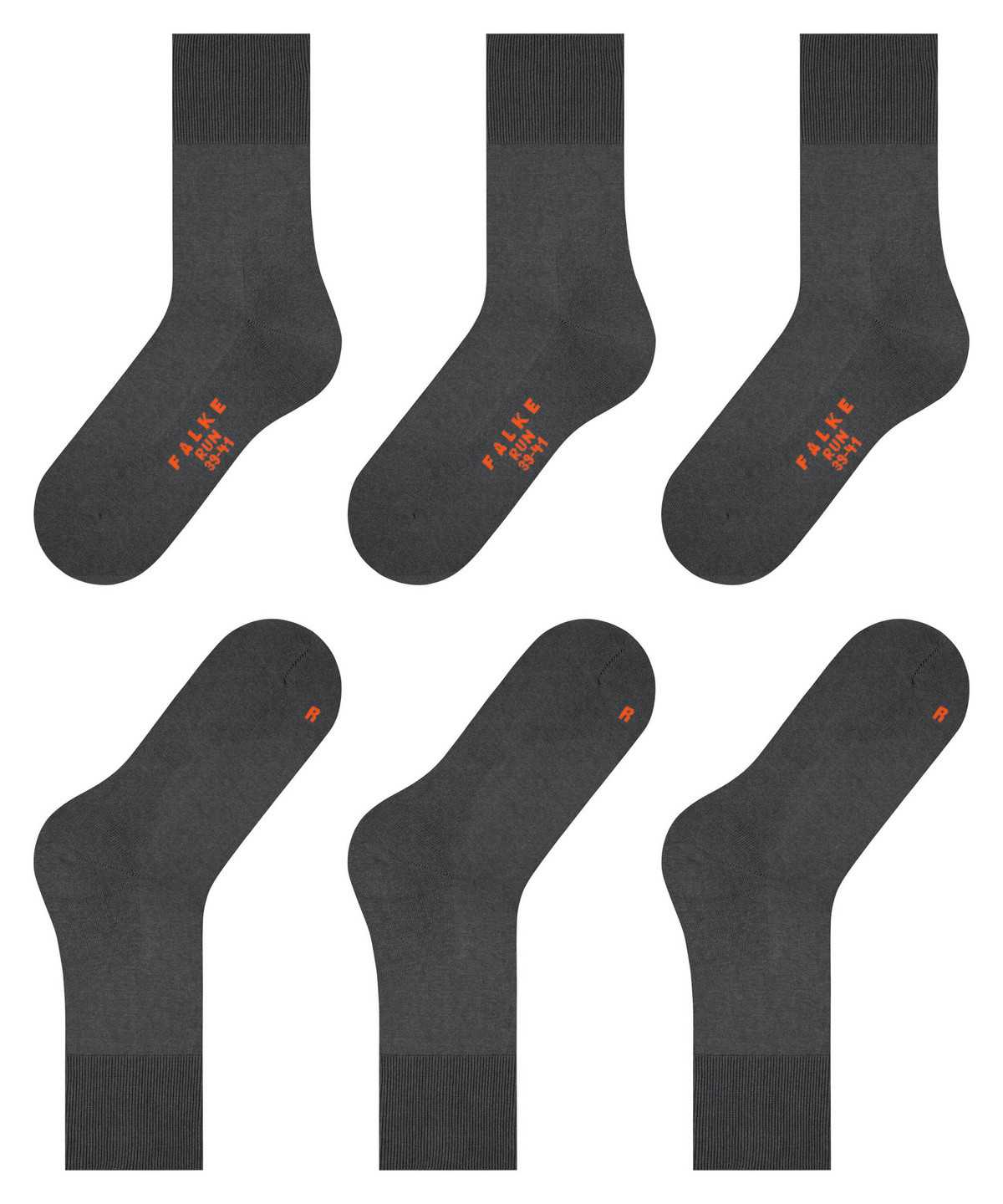 Men Falke Run 3-Pack Socks Socks Grey | DTSFAX630