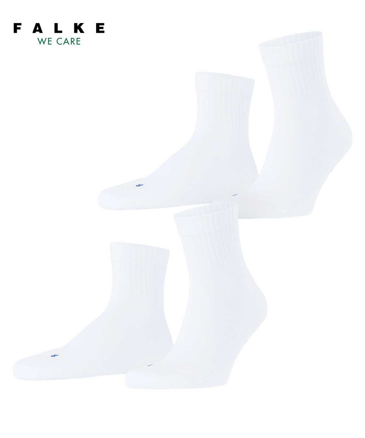 Men Falke Run Rib 2-Pack Short sock Socks White | IJSPKD863