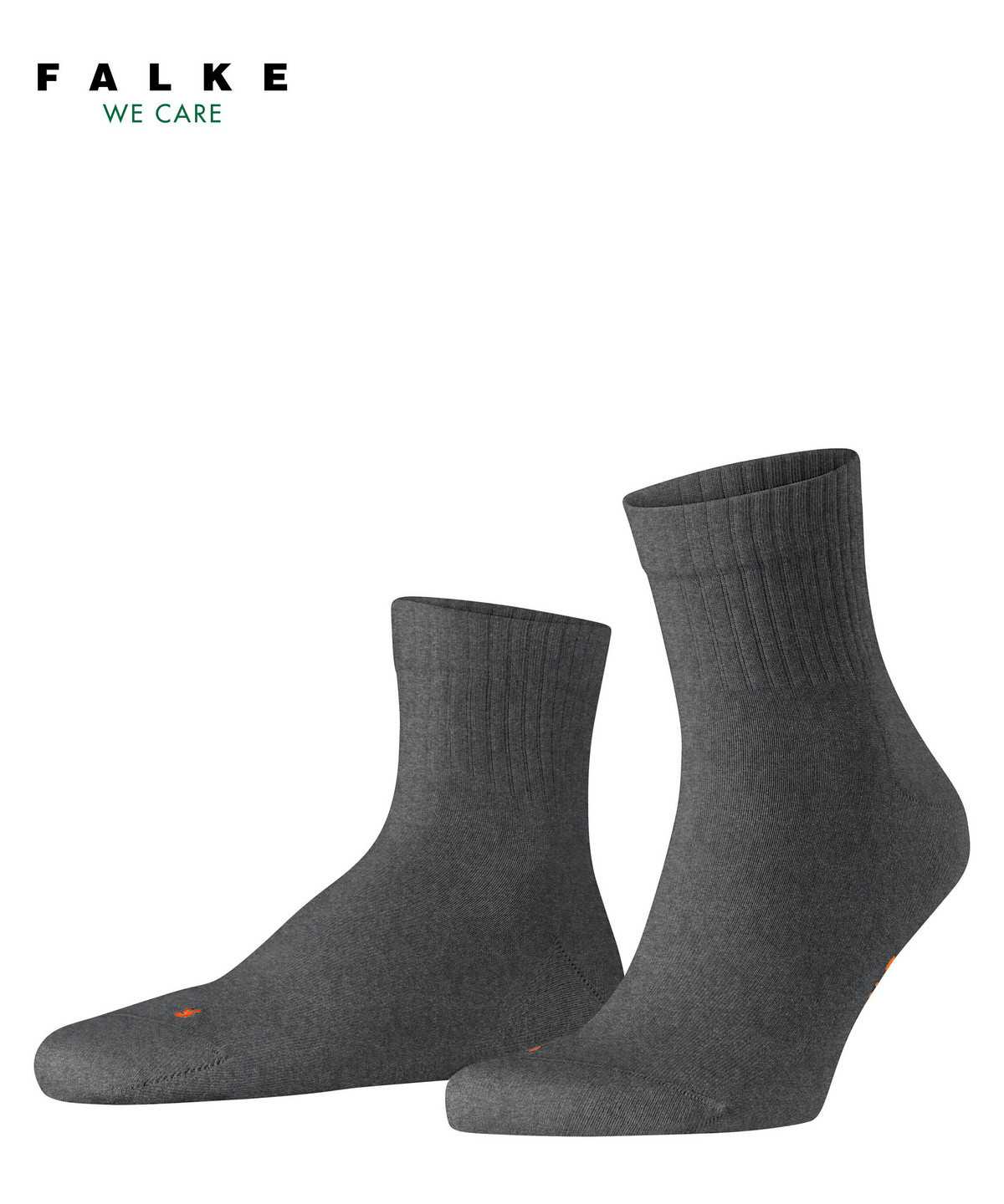 Men Falke Run Rib Short sock Socks Grey | HUWONJ651