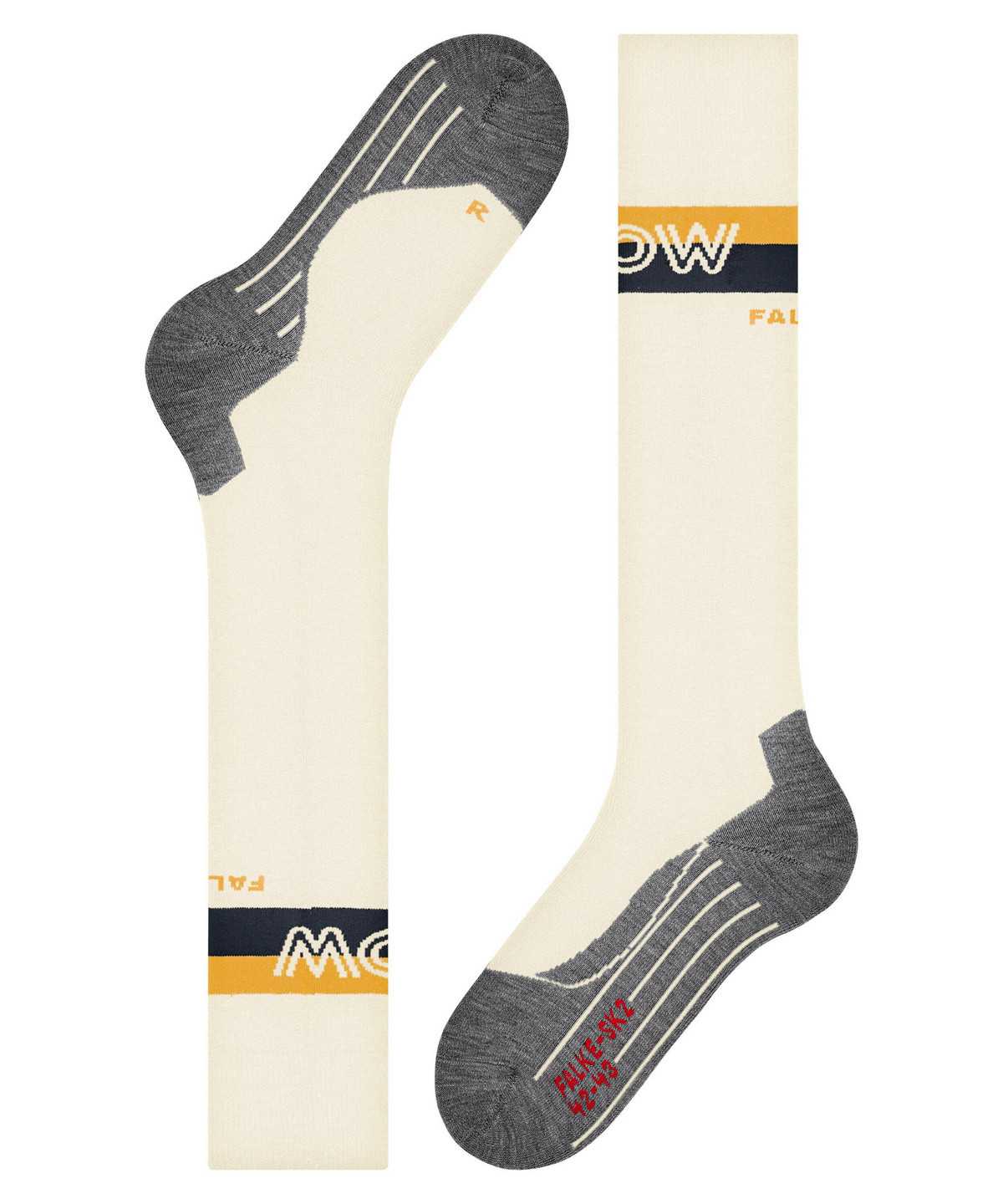 Men Falke SK2 Intermediate Skiing Knee-high Socks Socks White | DNROTM203