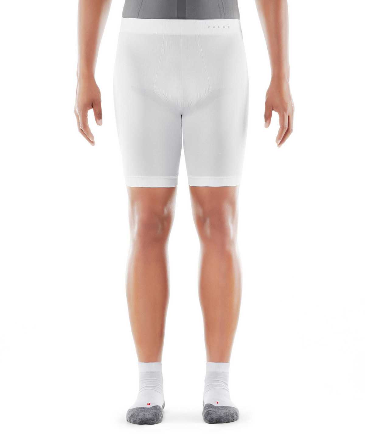 Men Falke Short Tights Warm Tights White | APBFUT145