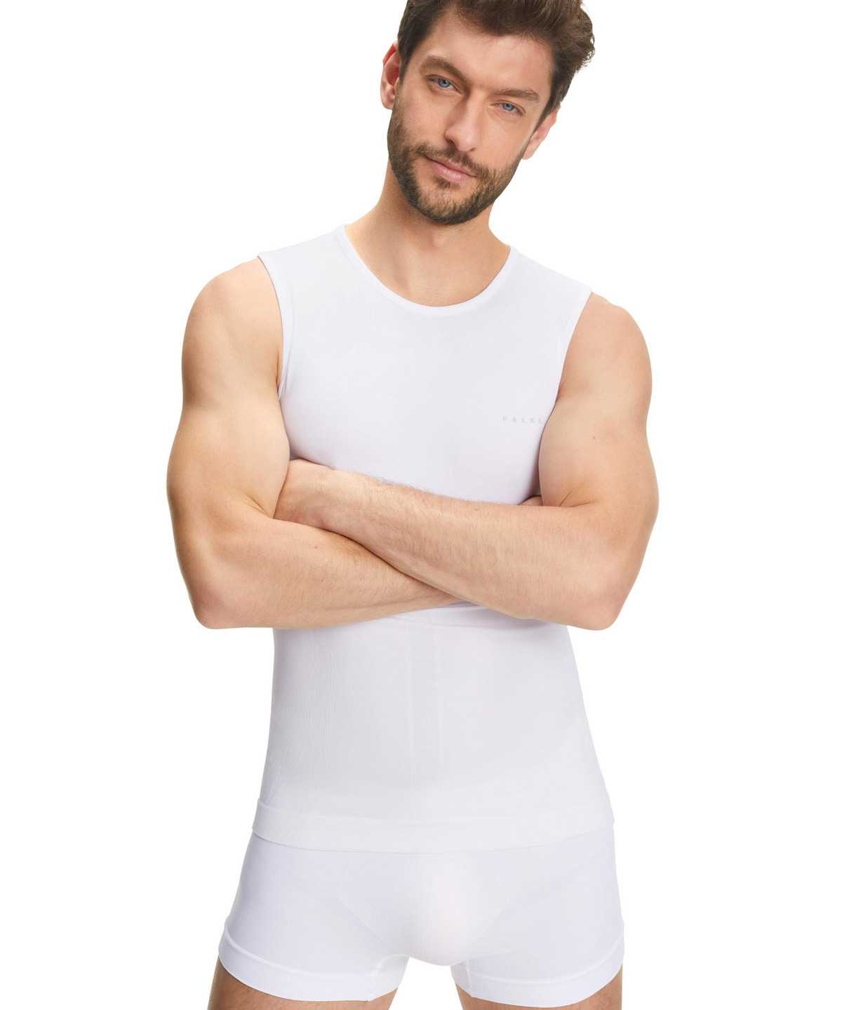 Men Falke Singlet Warm Functional Underwear White | HAPUYQ639