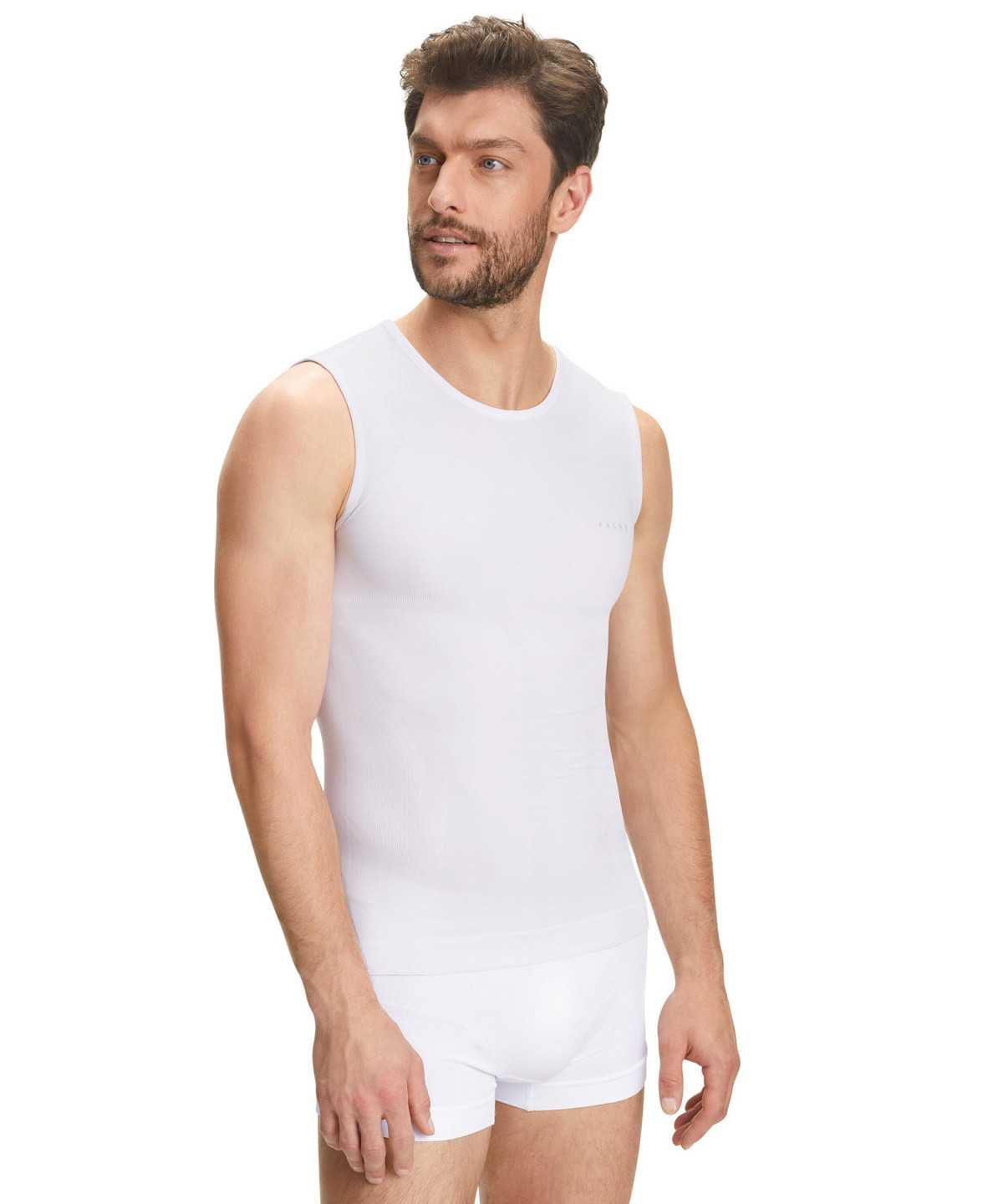 Men Falke Singlet Warm Functional Underwear White | HAPUYQ639