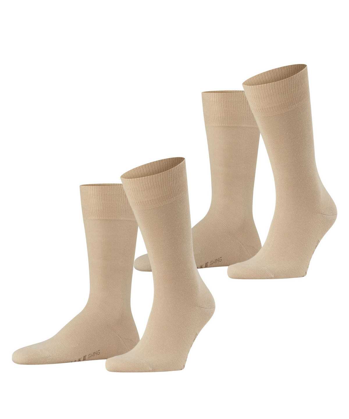 Men Falke Swing 2-Pack Socks Socks Beige | FZBGDW758