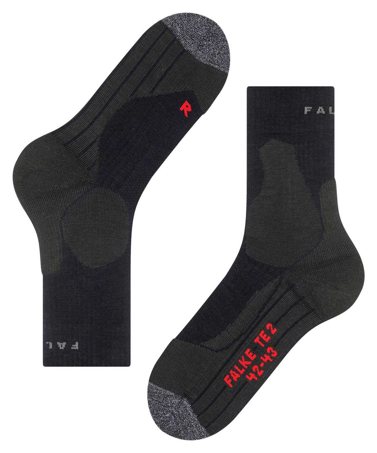 Men Falke TE2 Tennis Socks Socks Black | WRIKQH706