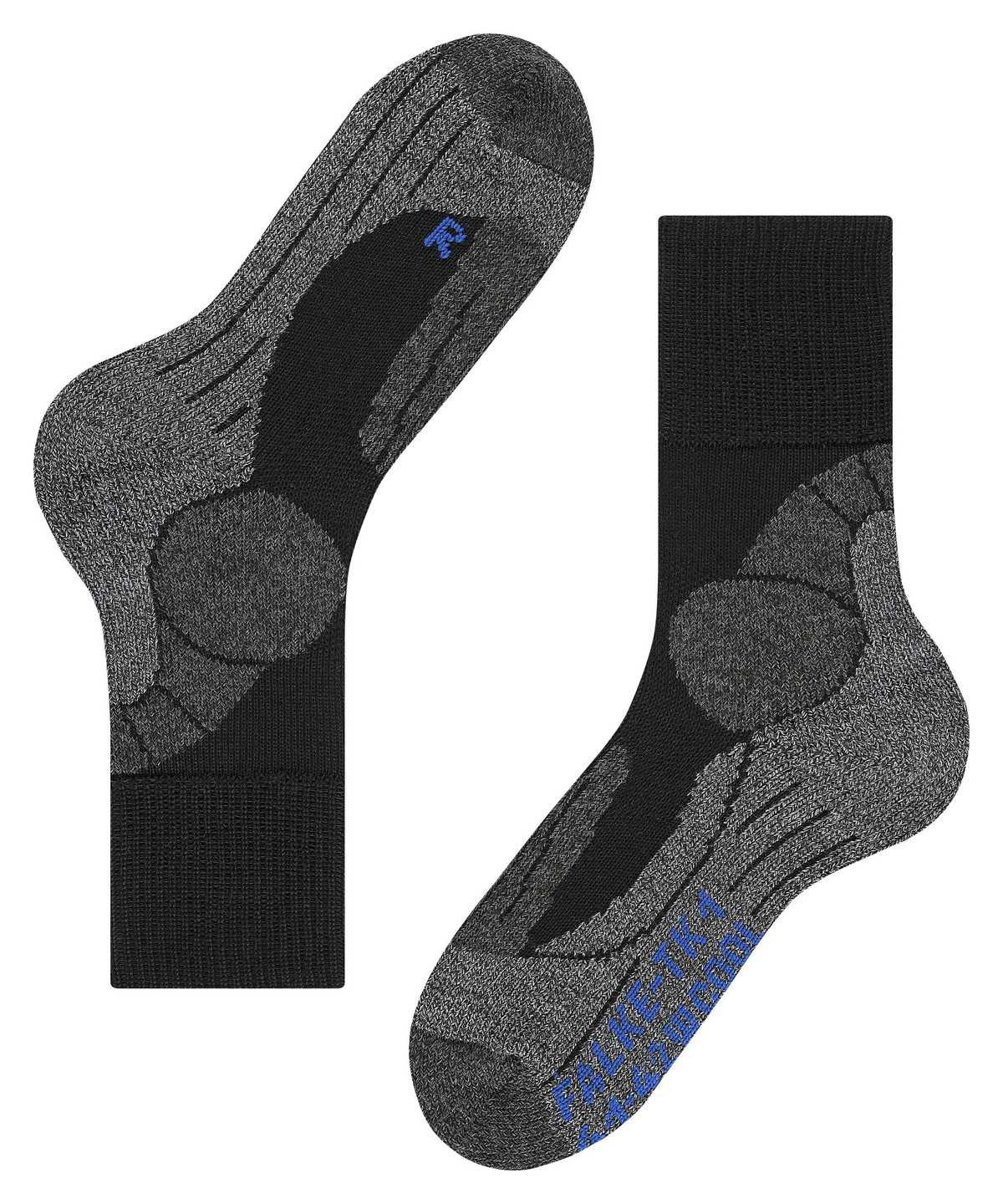 Men Falke TK1 Adventure Cool Trekking Socks Socks Black | WIPUSX509