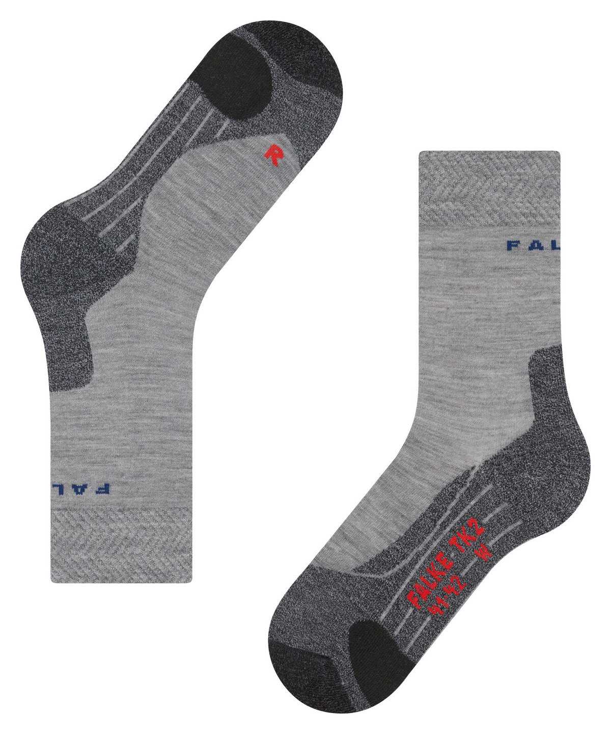 Men Falke TK2 Explore Melange Trekking Socks Socks Grey | MDHWJP648