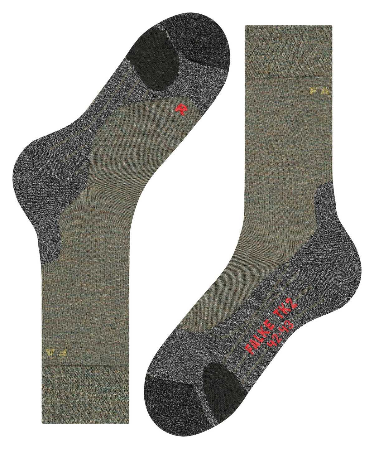 Men Falke TK2 Explore Melange Trekking Socks Socks Green | ECOSNL683