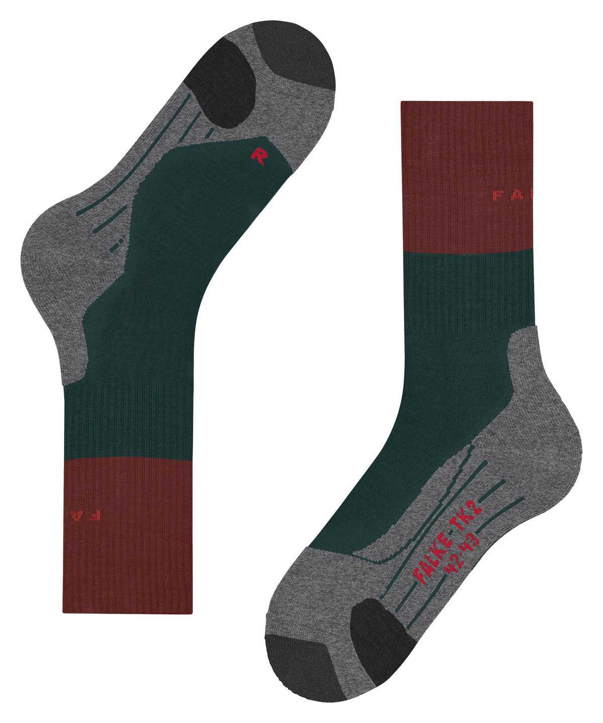 Men Falke TK2 Explore Trekking Socks Socks Green | IRUYZP527