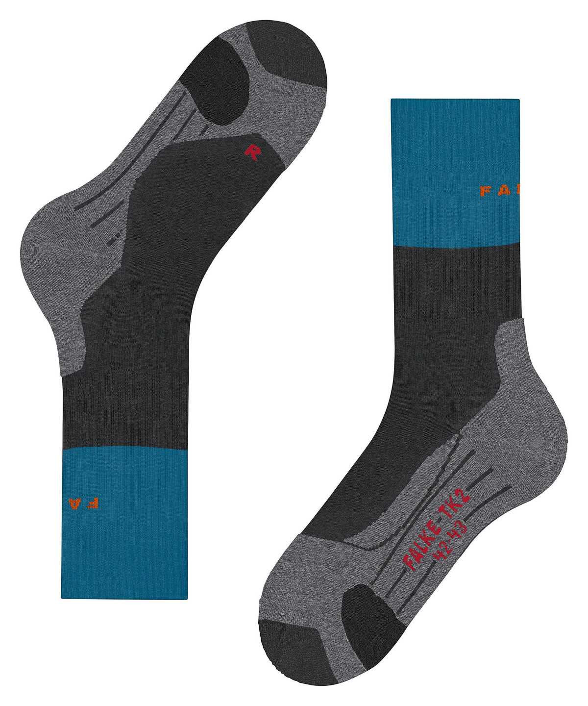 Men Falke TK2 Explore Trekking Socks Socks Grey | JRNFXH631