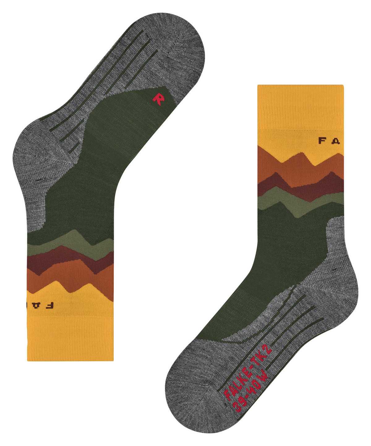 Men Falke TK2 Explore Trekking Socks Socks Green | LAUQCS864