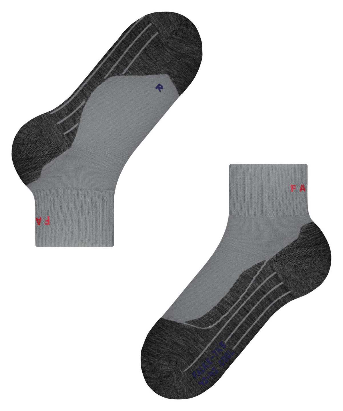 Men Falke TK5 Wander Cool Short Trekking Short sock Socks Grey | EQGVDJ317