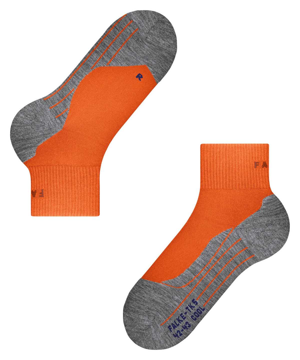 Men Falke TK5 Wander Cool Short Trekking Short sock Socks Orange | JQLDBC350