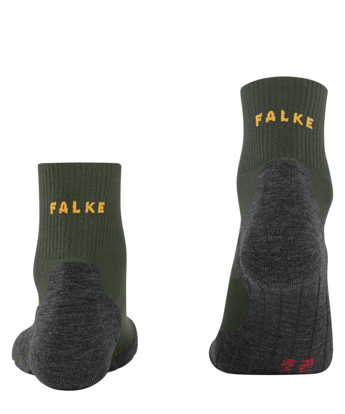 Men Falke TK5 Wander Wool Short Trekking Short sock Socks Green | UYAVJO278