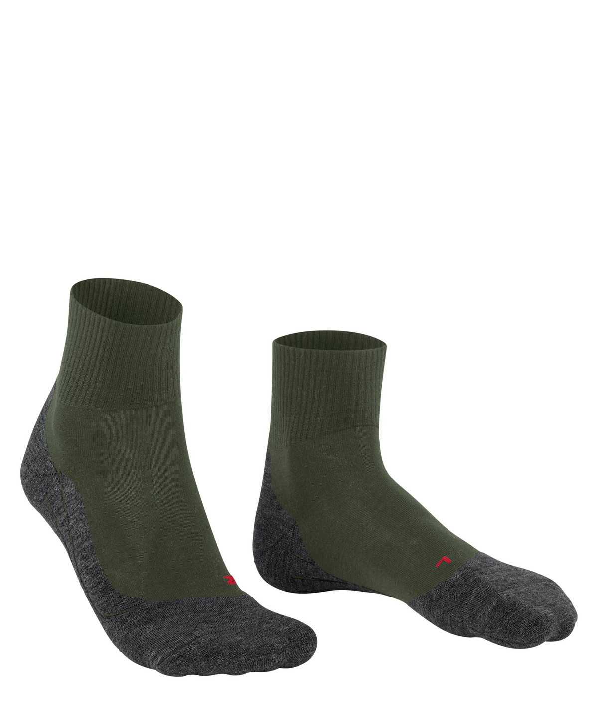 Men Falke TK5 Wander Wool Short Trekking Short sock Socks Green | UYAVJO278