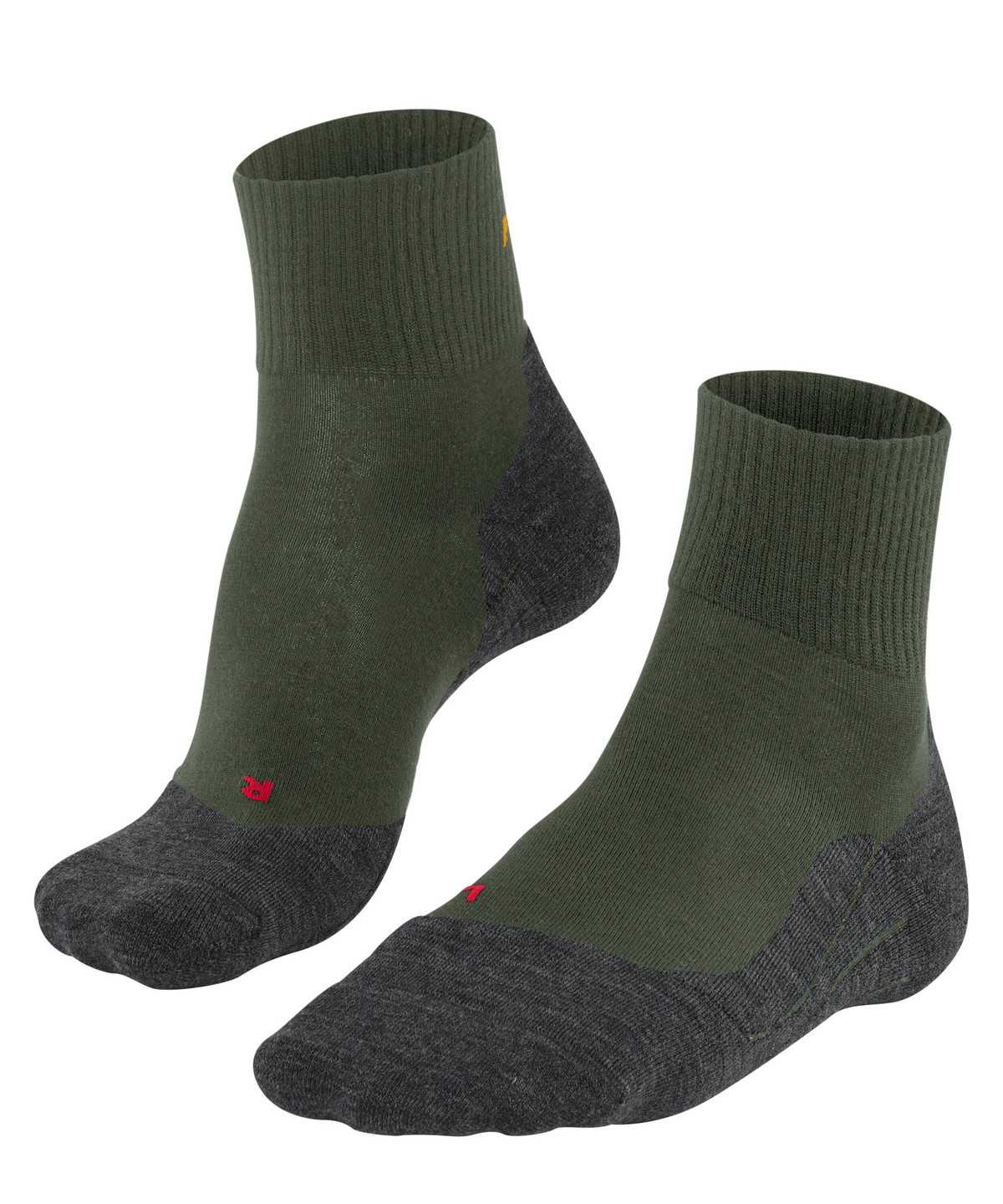 Men Falke TK5 Wander Wool Short Trekking Short sock Socks Green | UYAVJO278