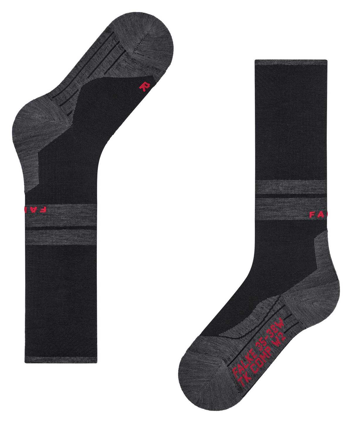 Men Falke TK Compression Energy Trekking Knee-high Socks Socks Black | IRHMAV621