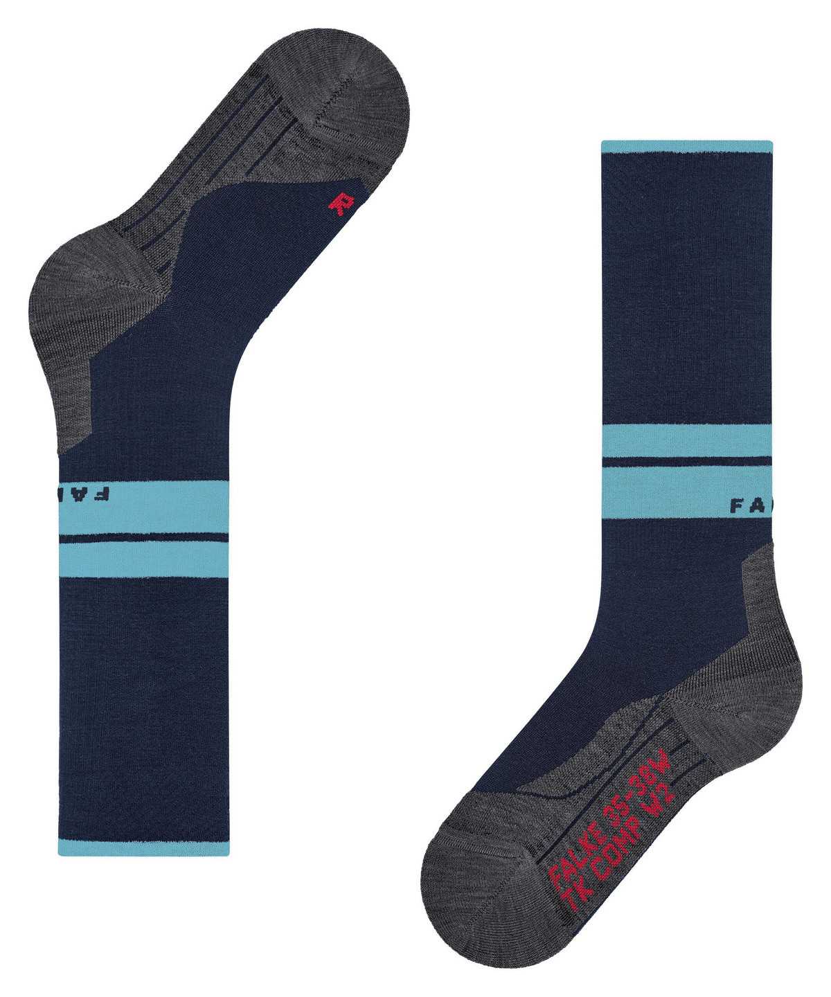 Men Falke TK Compression Energy Trekking Knee-high Socks Socks Blue | SNEPCB495