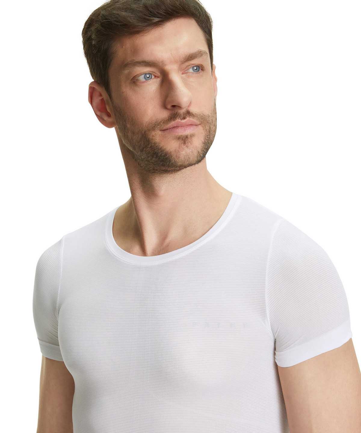 Men Falke T-Shirt Ultralight Cool Functional Underwear White | SWHJYM765