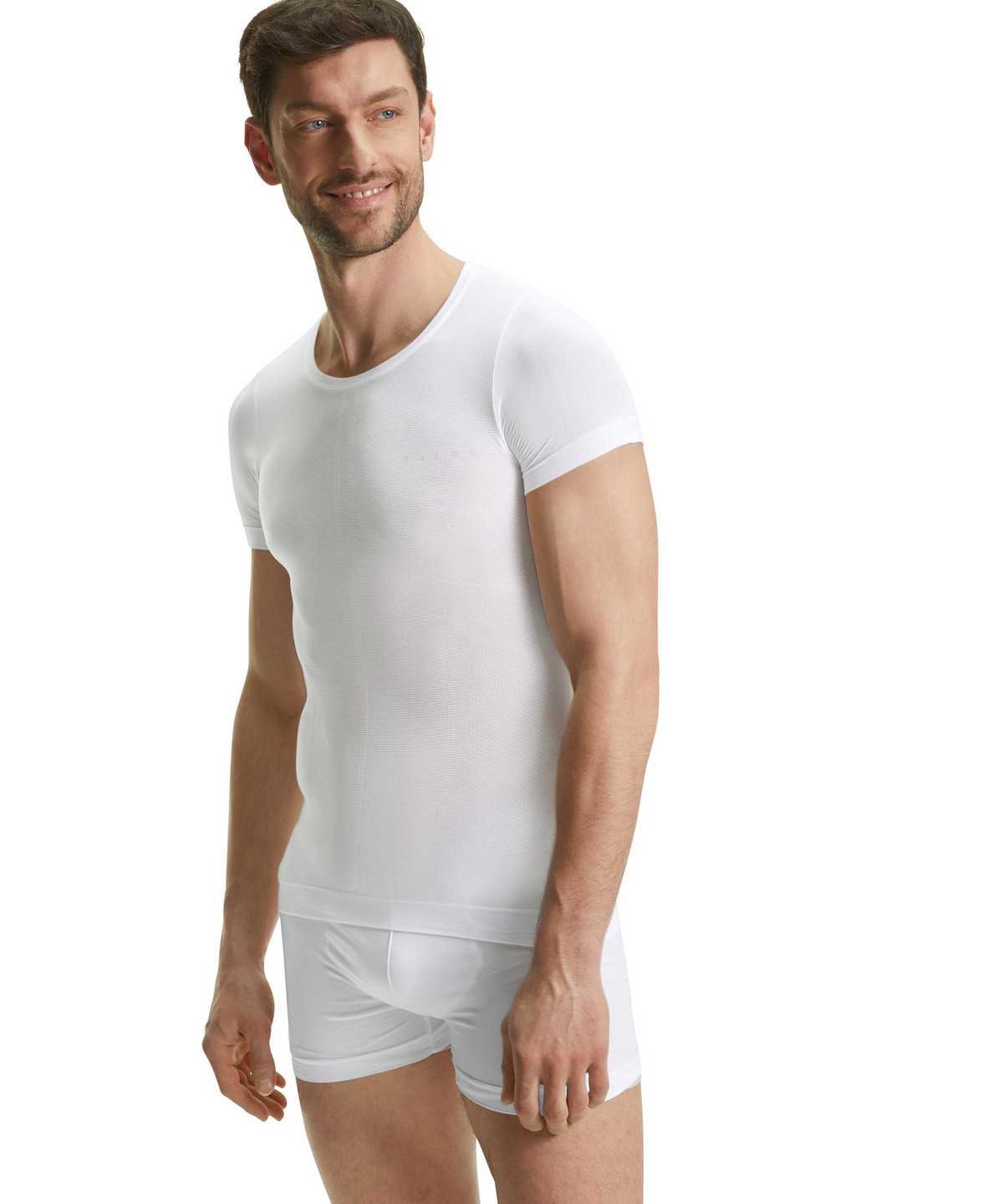 Men Falke T-Shirt Ultralight Cool Functional Underwear White | SWHJYM765