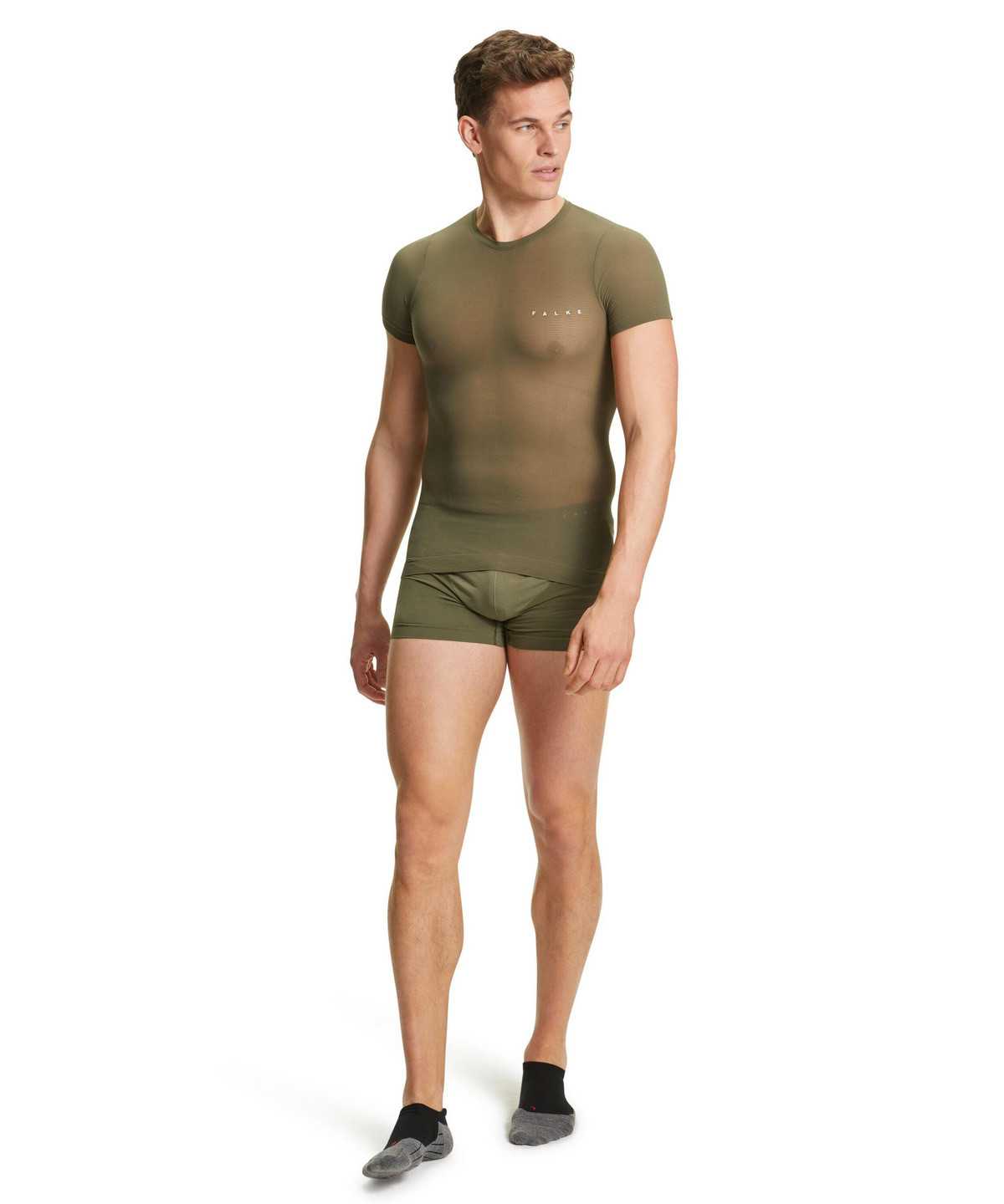 Men Falke T-Shirt Ultralight Cool Functional Underwear Green | ZXBQNE748