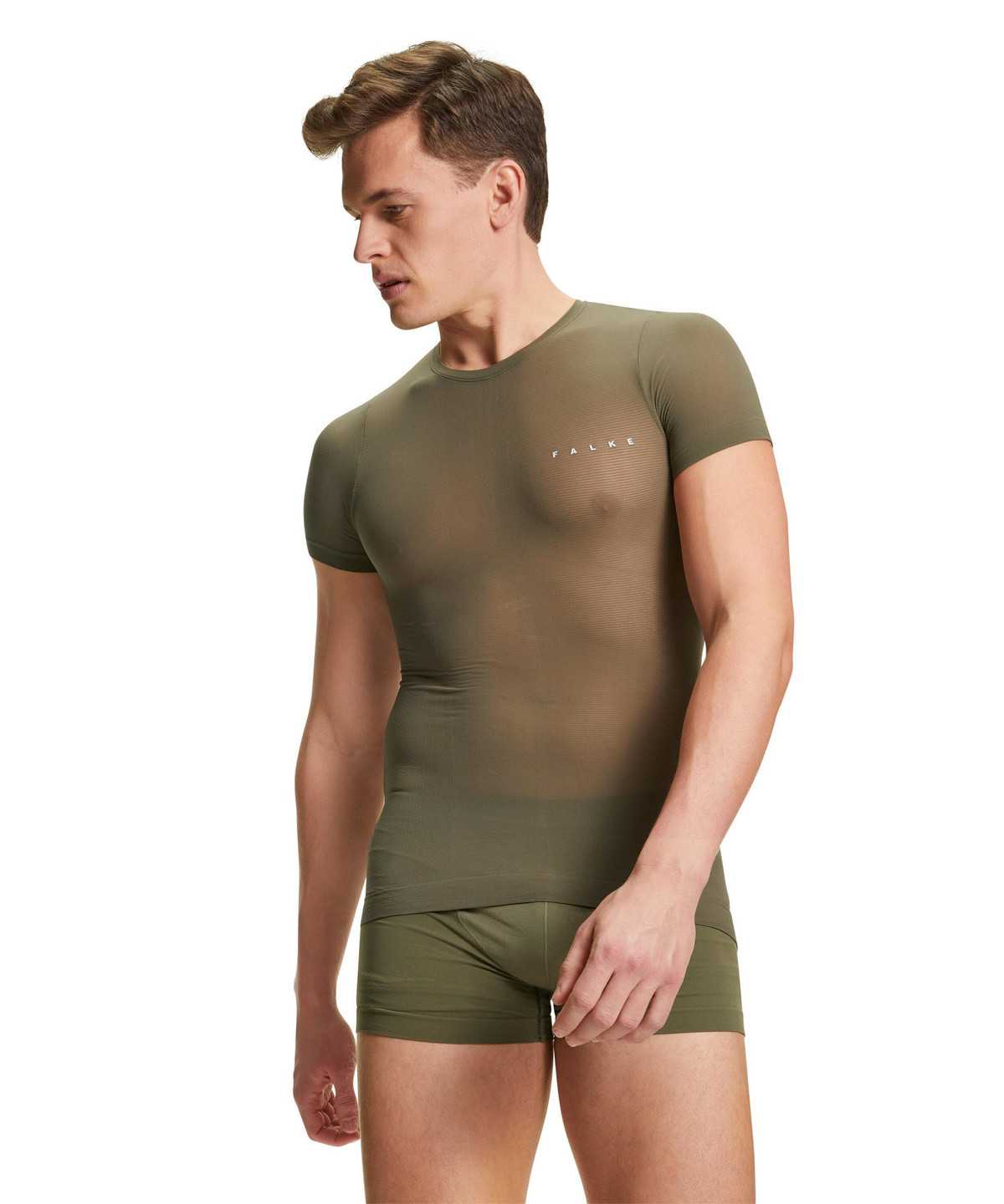 Men Falke T-Shirt Ultralight Cool Functional Underwear Green | ZXBQNE748