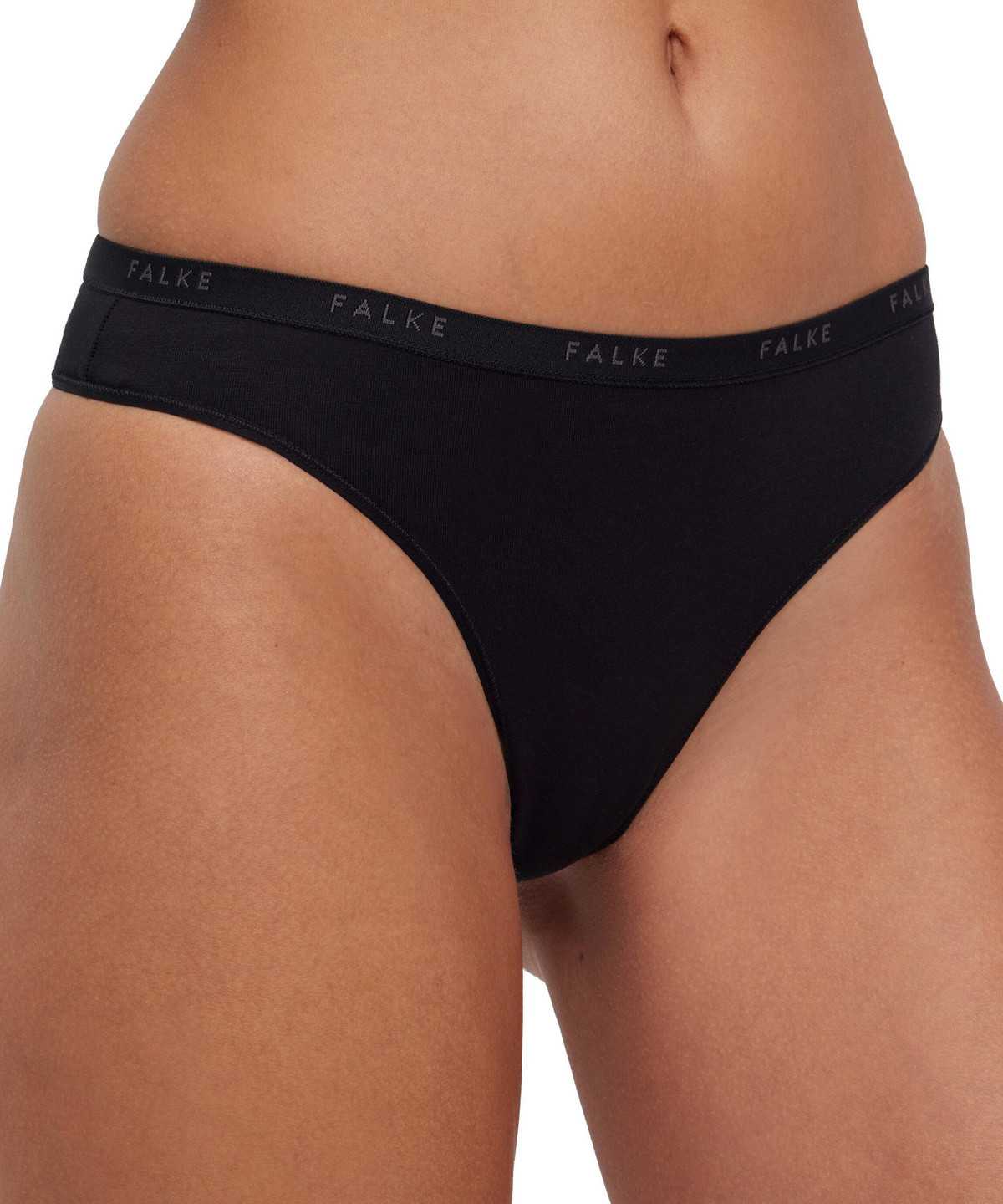 Women Falke 2-Pack Thong Daily Comfort Panties & Slips Black | YQBALD572