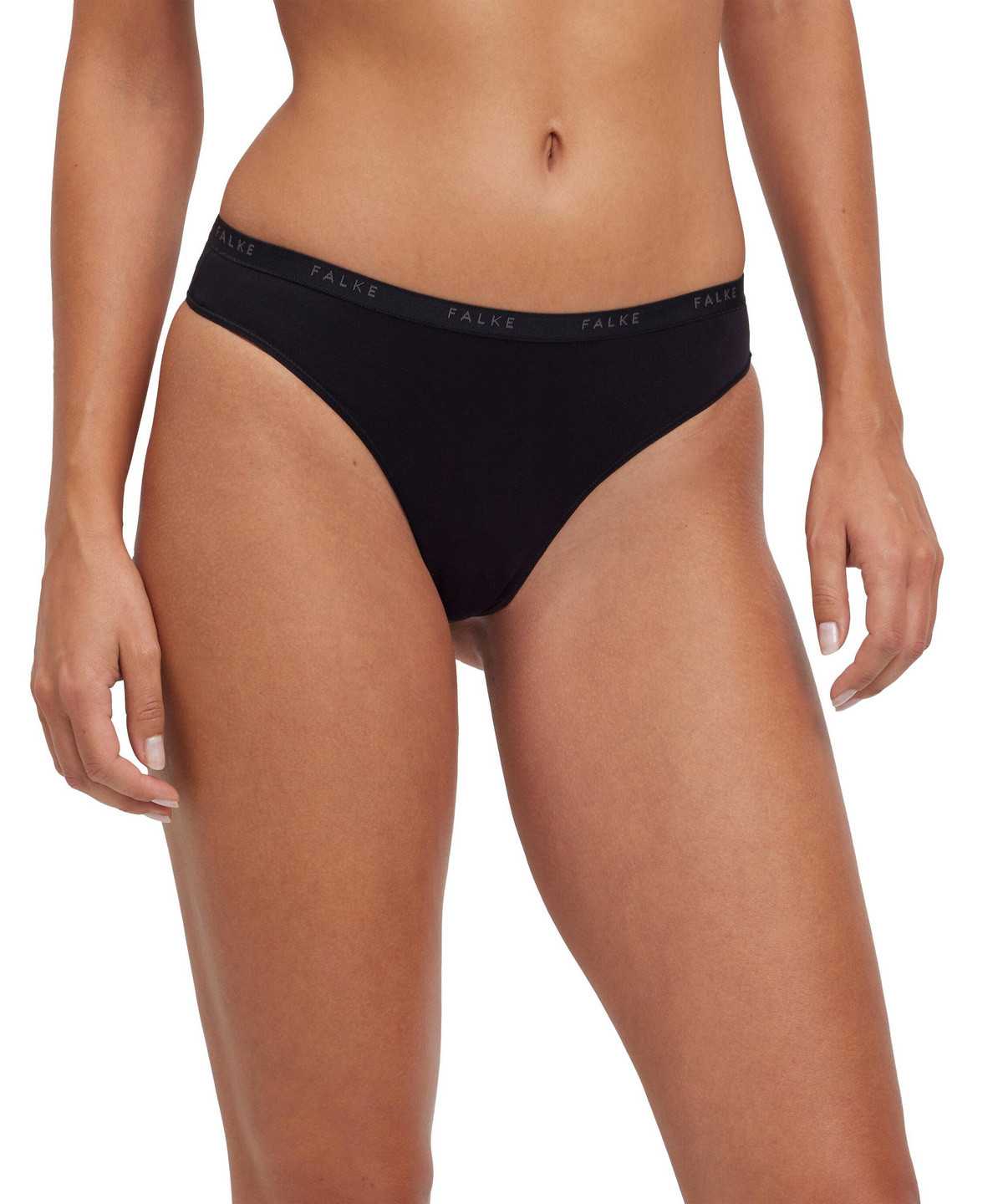 Women Falke 2-Pack Thong Daily Comfort Panties & Slips Black | YQBALD572