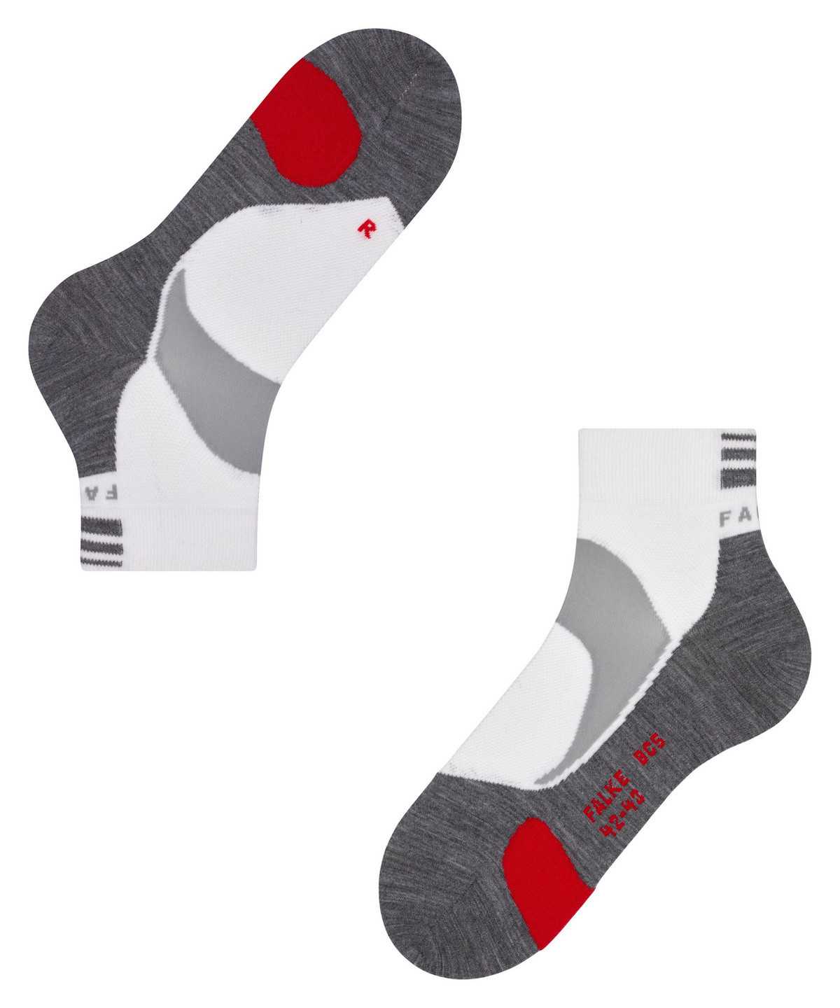 Women Falke BC5 Endurance Biking Short sock Sports Socks White | CXDUGV967