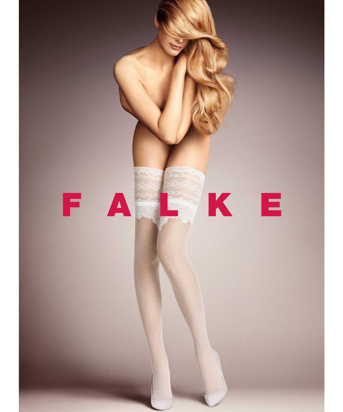 Women Falke Ceremonial 20 DEN Stay-ups Thigh Highs White | NEMXBV729