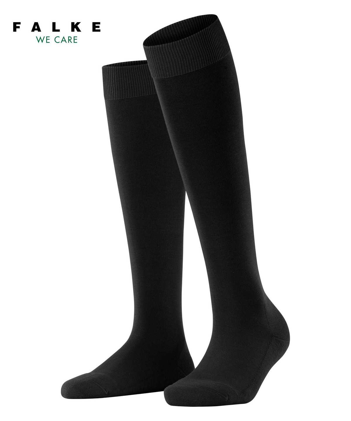 Women Falke ClimaWool Knee-high Socks Socks Black | NTEKWI607