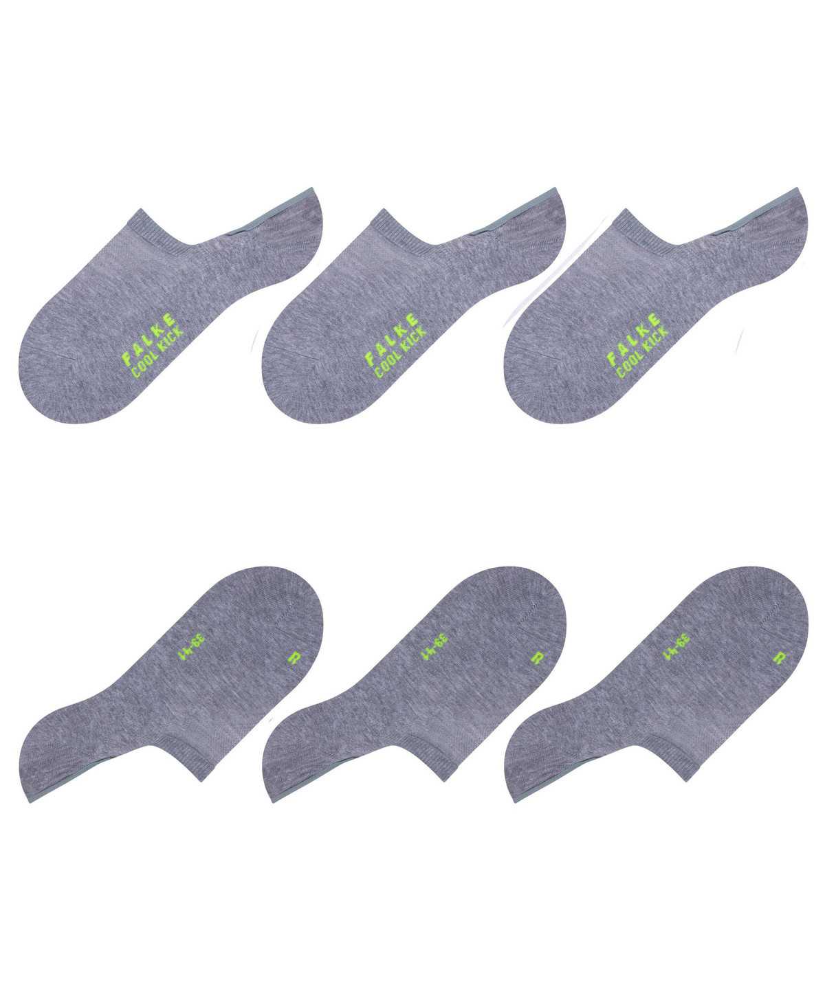 Women Falke Cool Kick 3-Pack Invisibles No Show Socks Grey | RHBMIG915