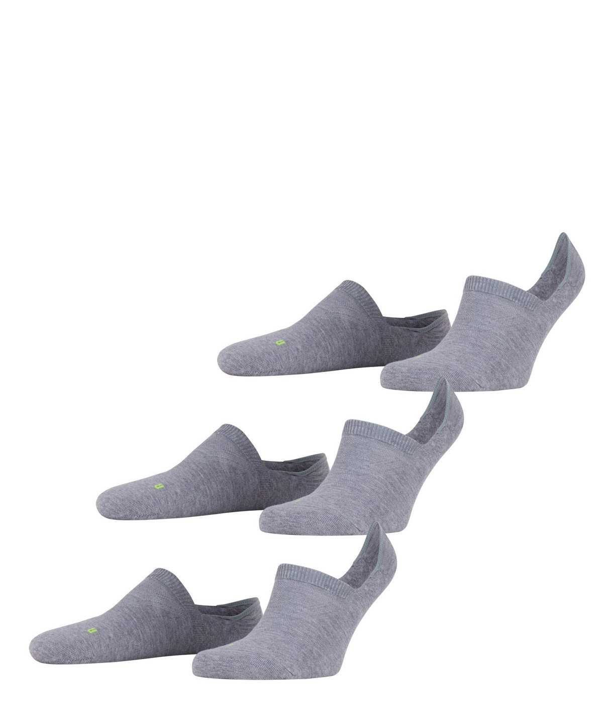 Women Falke Cool Kick 3-Pack Invisibles No Show Socks Grey | RHBMIG915