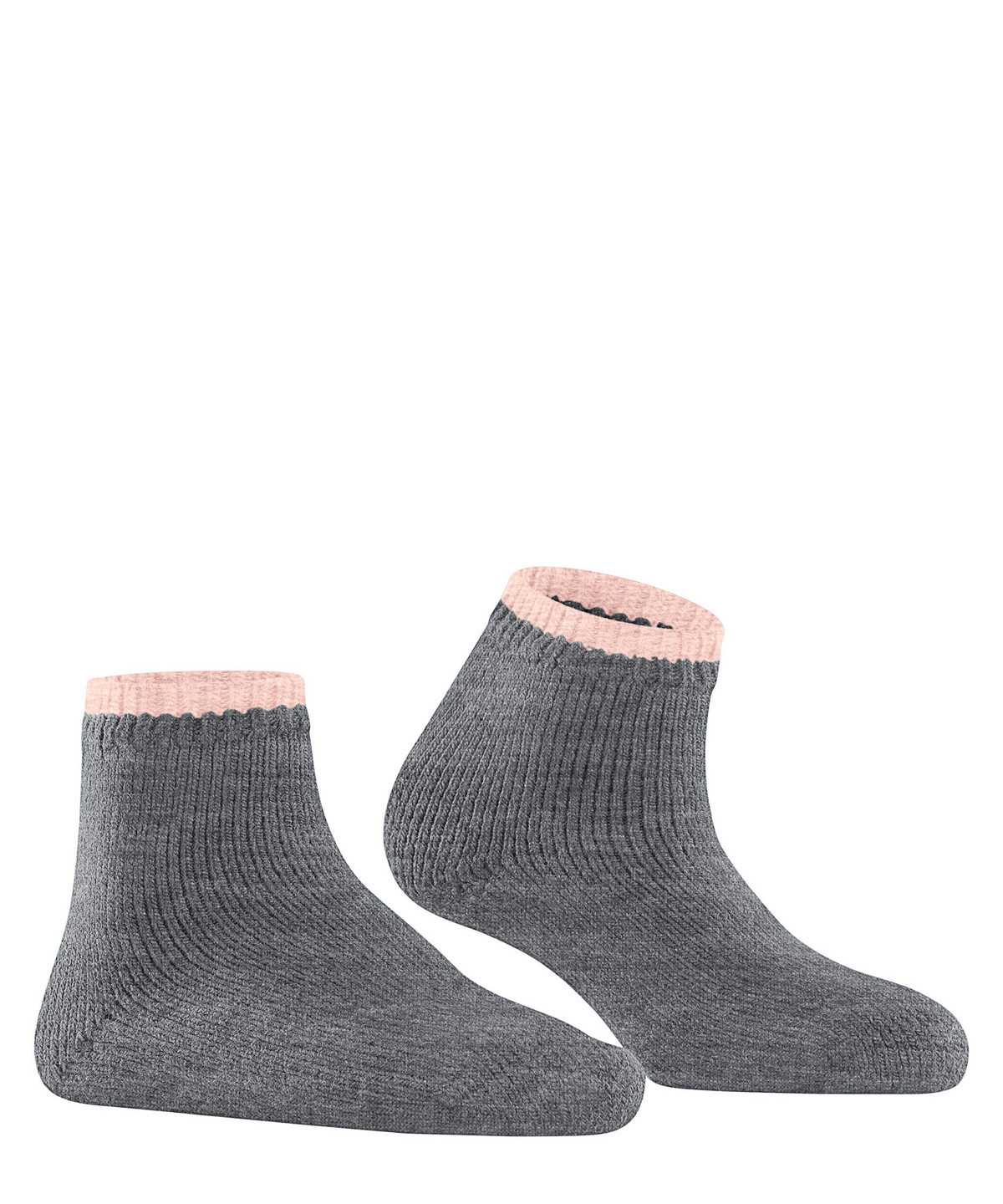 Women Falke Cosy Plush Short sock Socks Grey | OZPQVU875