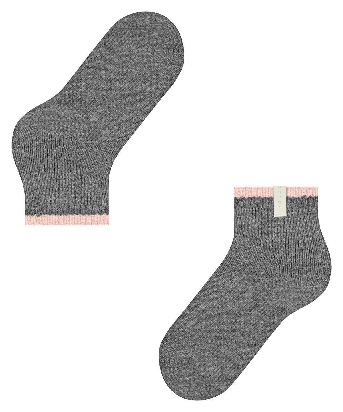 Women Falke Cosy Plush Short sock Socks Grey | OZPQVU875