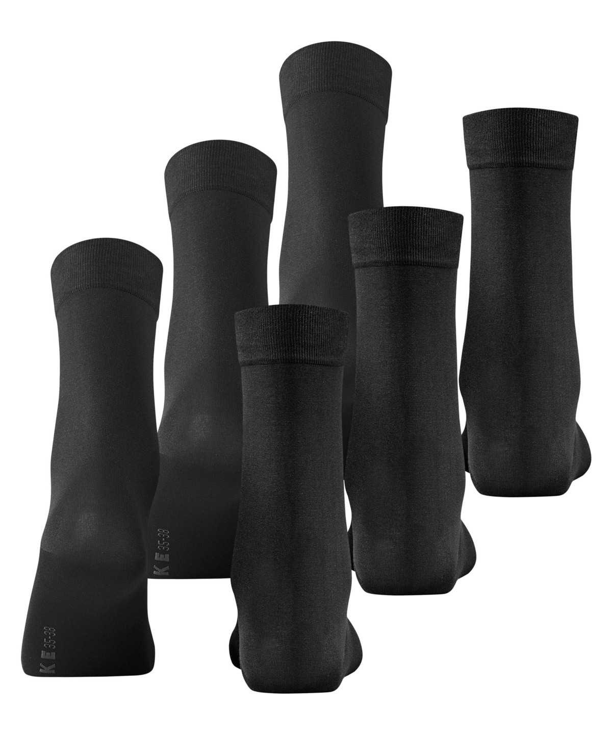 Women Falke Cotton Touch 3-Pack Socks Socks Black | KCOFJM295