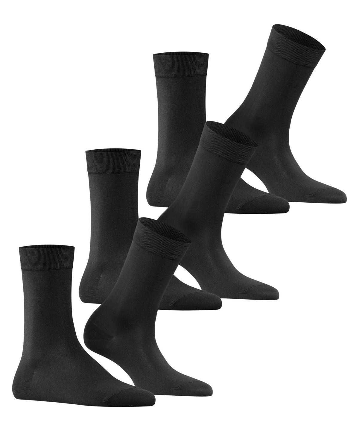 Women Falke Cotton Touch 3-Pack Socks Socks Black | KCOFJM295