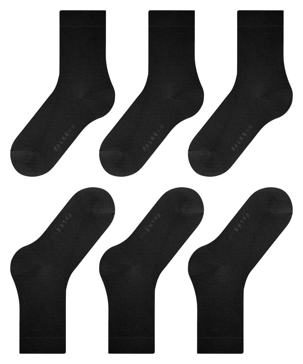 Women Falke Cotton Touch 3-Pack Socks Socks Black | KCOFJM295