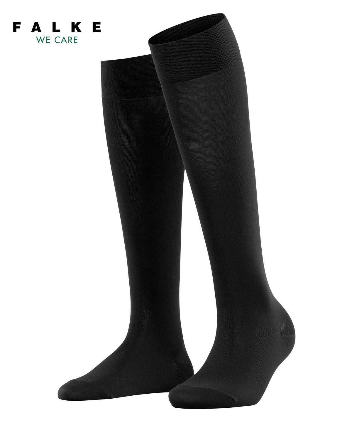 Women Falke Cotton Touch Knee-high Socks Socks Black | FIWZQU102