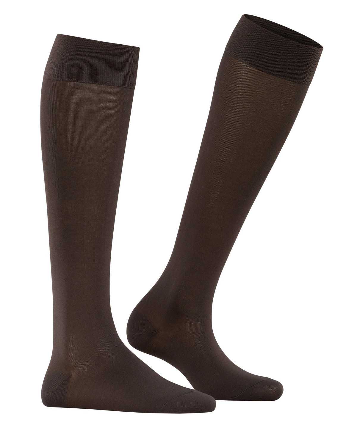 Women Falke Cotton Touch Knee-high Socks Socks Brown | UXZSAW713