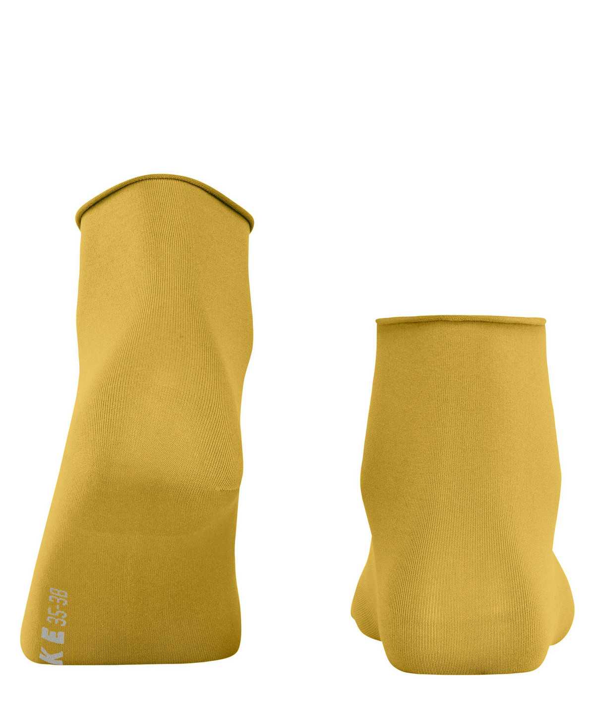 Women Falke Cotton Touch Short sock Socks Yellow | WGPBNC026