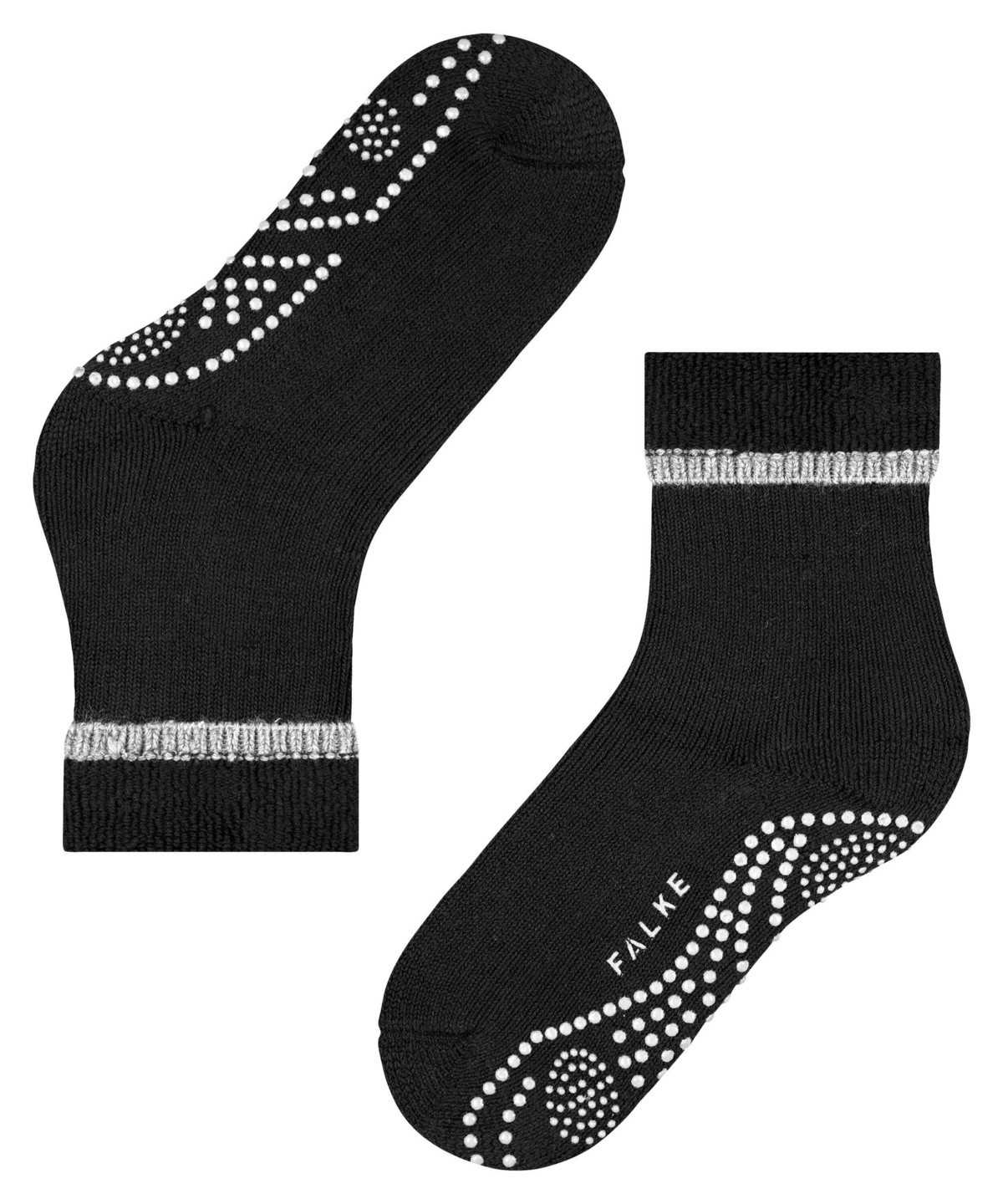 Women Falke Cuddle Pads House socks Socks Black | XVDQCF702