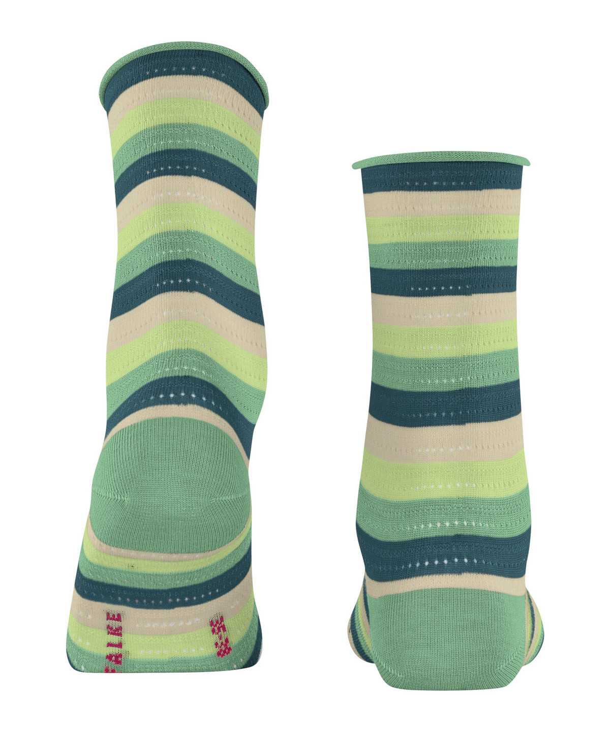 Women Falke Dopamine Stripe Socks Socks Green | PYBXZQ751