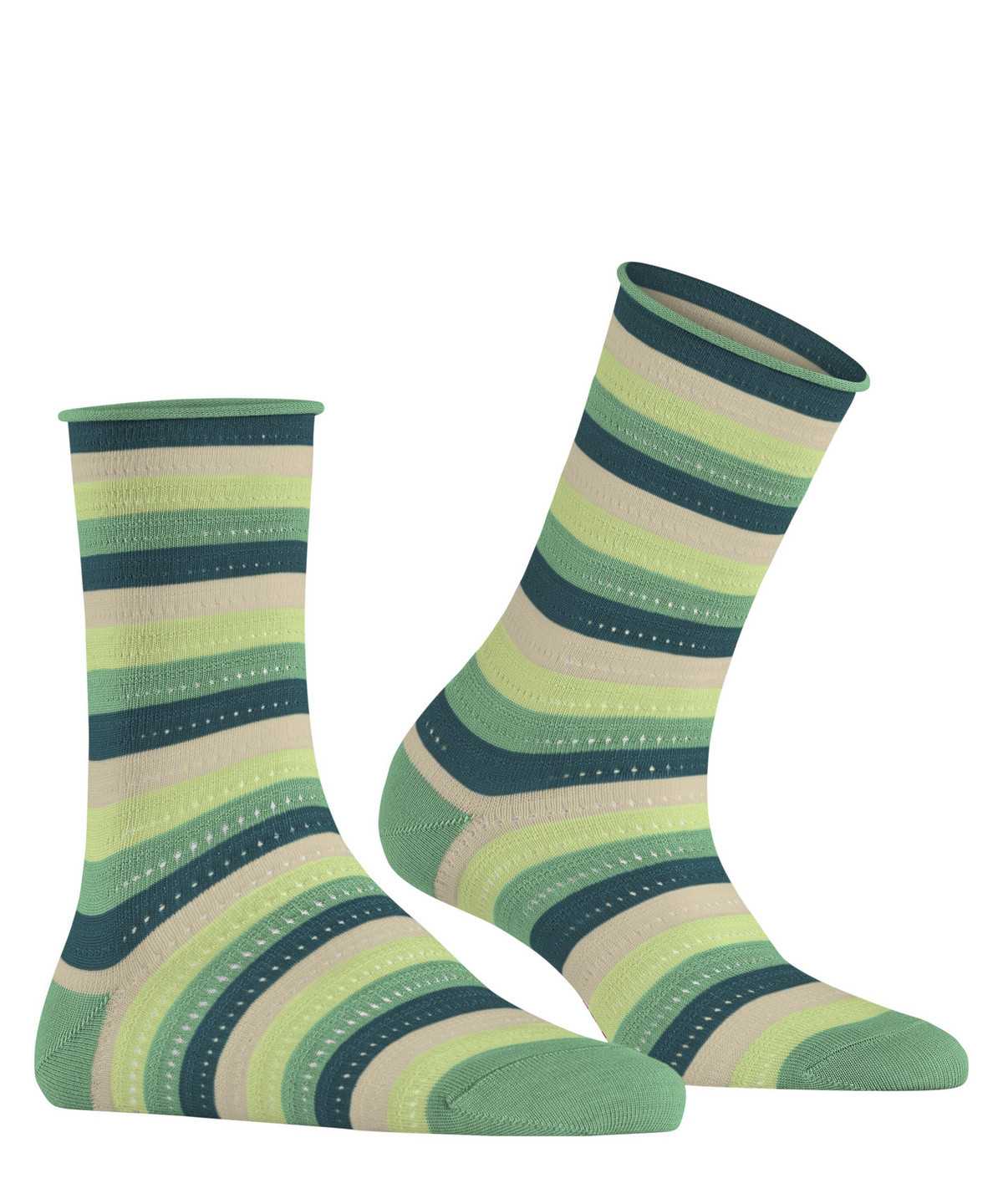 Women Falke Dopamine Stripe Socks Socks Green | PYBXZQ751